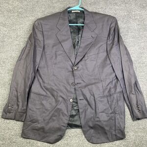 Barcelino Blazer Mens 46R Gray Plaid Silk Wool Cashmere Made Italy Belvest